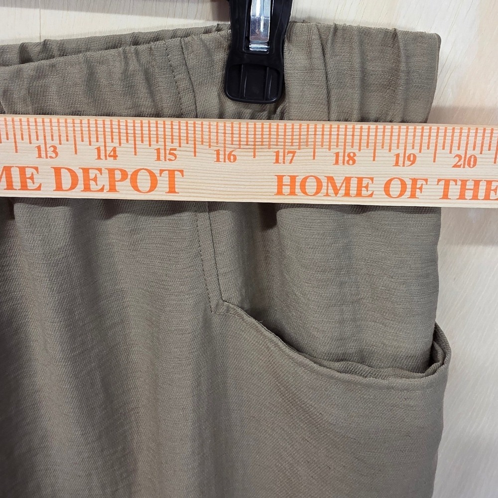 Baltic Born Sage Green Linen Blend Wide Leg Crop Pants 1XL New - Picture 10 of 16
